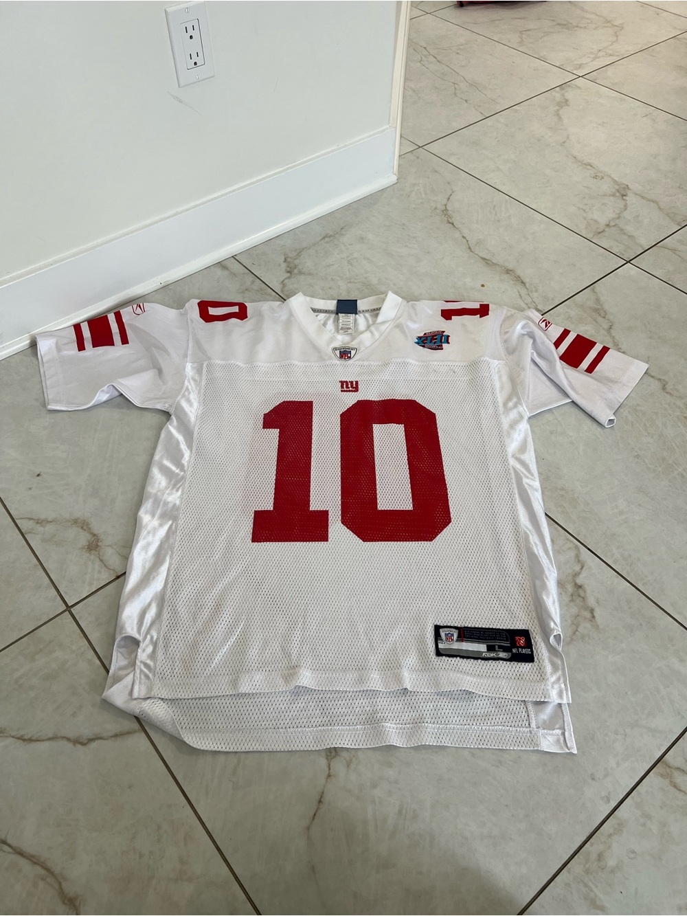 Reebok NFL Eli Manning #10 Super Bowl Jersey Size Large